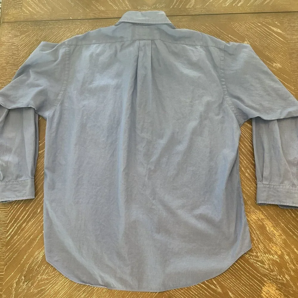 Ralph Lauren Golf LARGE BLUE Shirt Men's Tilden 100% Cotton Button‎ Up EXCELLENT